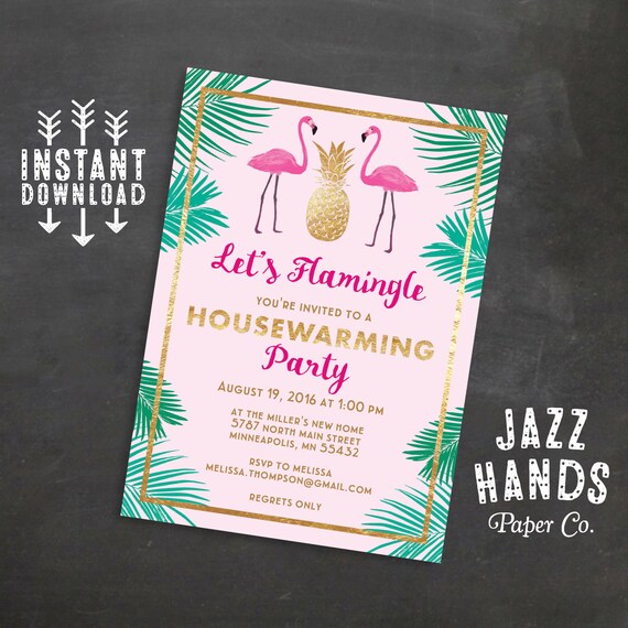 Lets Flamingle Printable Housewarming Invitation Template Lets Flamingle Printable Housewarming Invitation Template