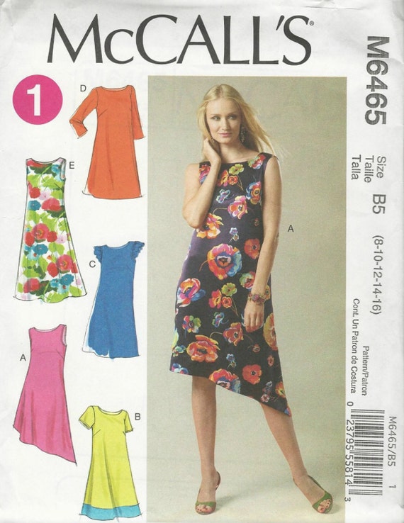 Sewing Pattern Misses' Loose-Fitting Pullover Dresses