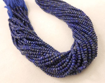 Natural AAA Quality Lapis Lazuli 3mm-4mm Approx Full 13' Long Strand Gemstone Beads Free Shipping