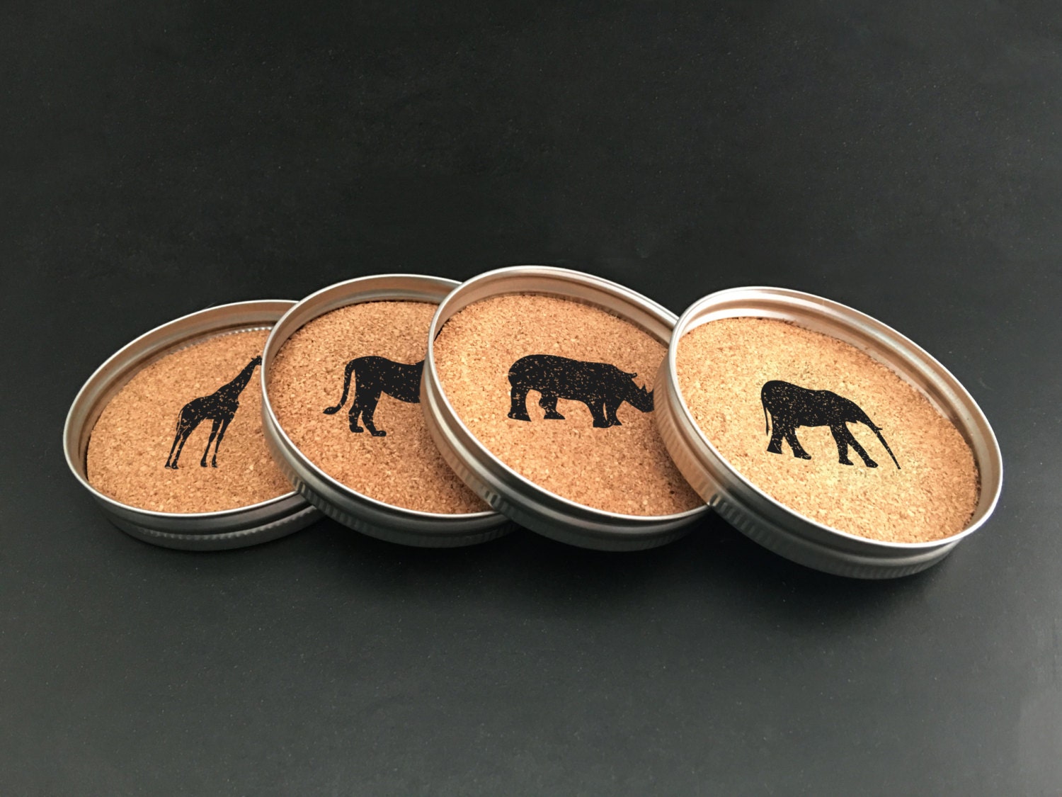 Coasters for Kenya African Animals Elephant Giraffe