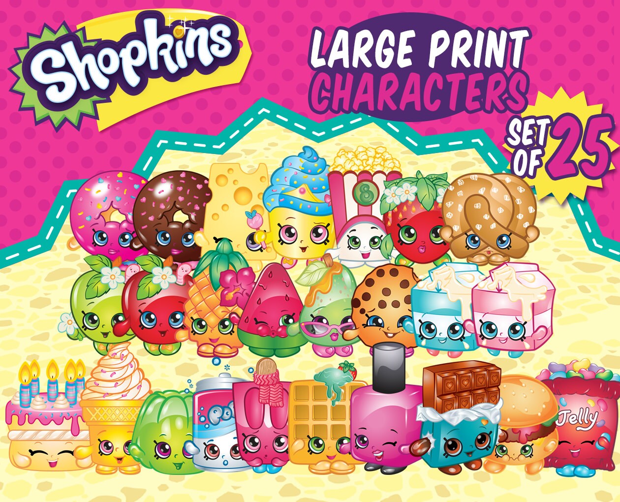 25 Shopkins Character Digital Large Print Files by OhWowDesign