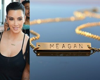 Personalized Gold bar necklace Personalized necklace Bar necklace Gold Bar Necklace Name plate bar Initial necklace Personalized necklace