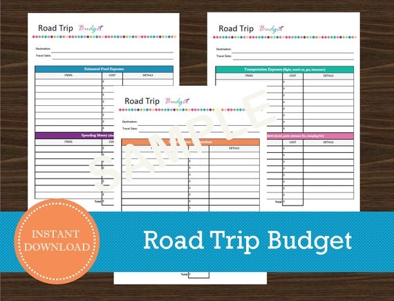 road trip planner printable