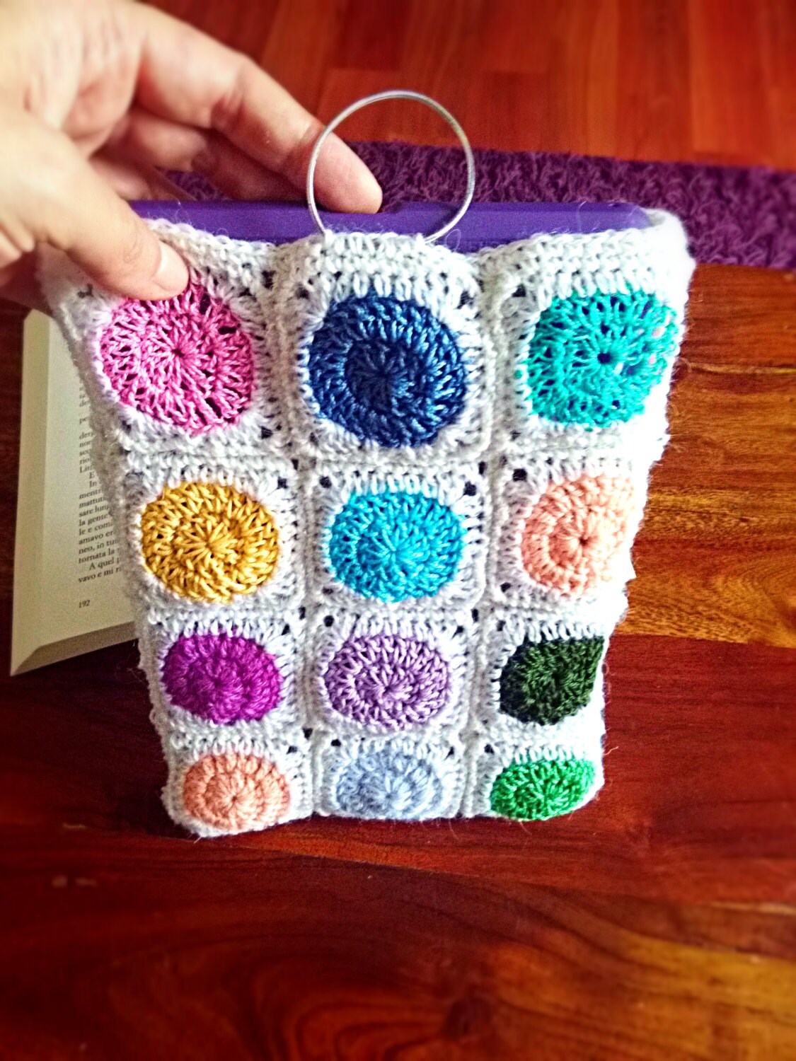 Colourful crochet case for ipad tablet book ideal gift for