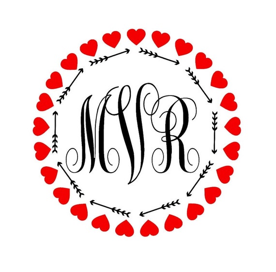 Download arrow and hearts monogram frame SVG and studio by ...