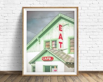 typography art, kitchen art, kitchen decor, instant download art, printable art, photography, instant download, rustic -"Truck Stop Cafe"
