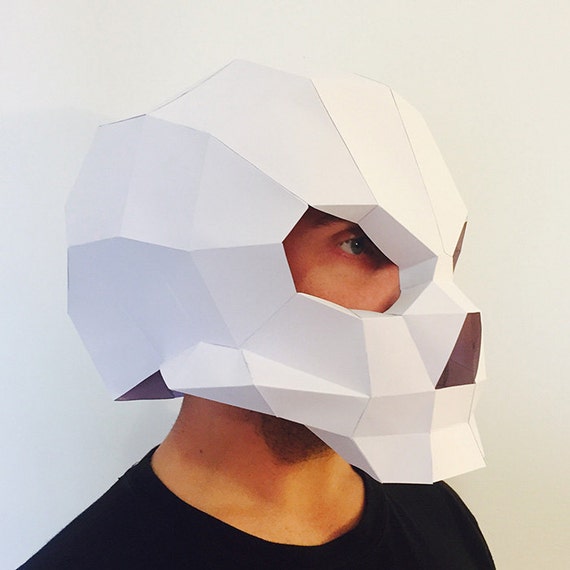 Make Your Skull Mask Helmet from paper PDF pattern mask