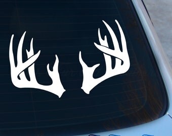 Deer Antler Decal - Antlers Sticker - Hunting Decal - Deer Decal - Laptop - Macbook - Car Decal