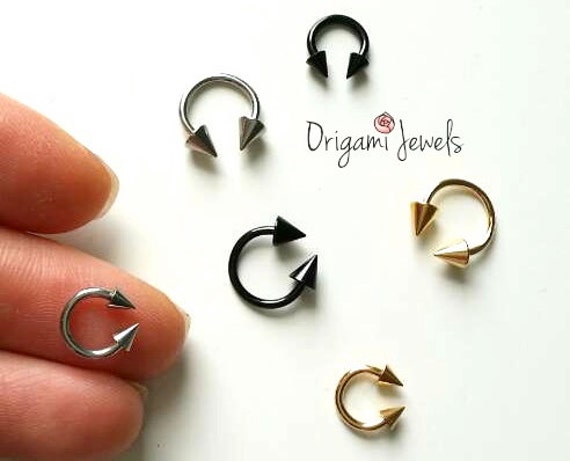 16g curved septum rings 1/4 and 5/16 316L by ShopOrigamiJewels