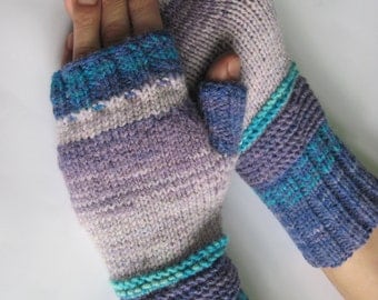 Mens knitted mittens Fingerless gloves Winter mittens Hand knit Wool Mitten men's gift Father Christmas gift men Merino Wool Men's Gloves