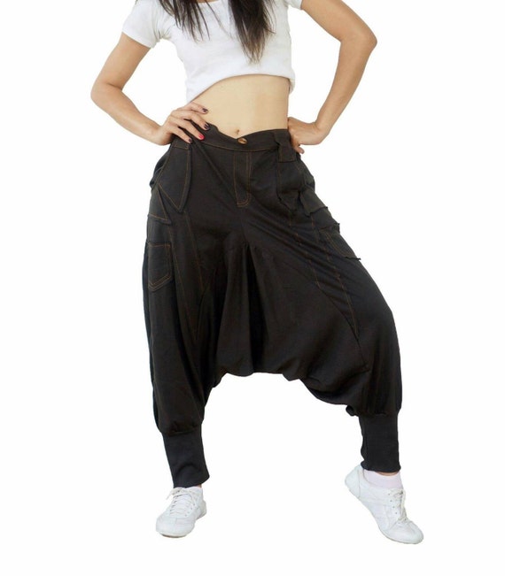 Post navigation Womens Retro % Linen Casual Low Crotch Elastic Waist Loose Wide Leg Pants New.