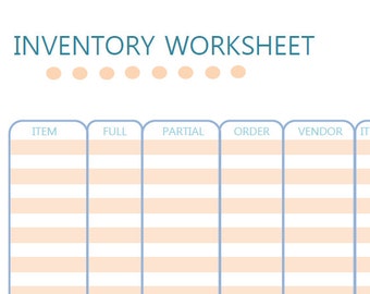 Inventory worksheet | Etsy
