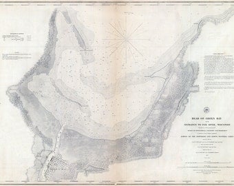 1853 Nautical Map of Green Bay and Entrance to Fox River Wisconsin