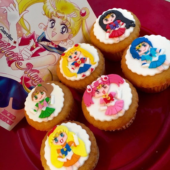 Sailor Moon Cupcake toppers by CrumbyArtMilwaukee on Etsy