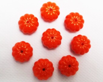 Set of 50 - 15mm Orange Pumpkin Bead, Gumball Bead, Chunky Bead, Pumpkin Bead, 15mm Pumpkin Bead, Chunky Necklace