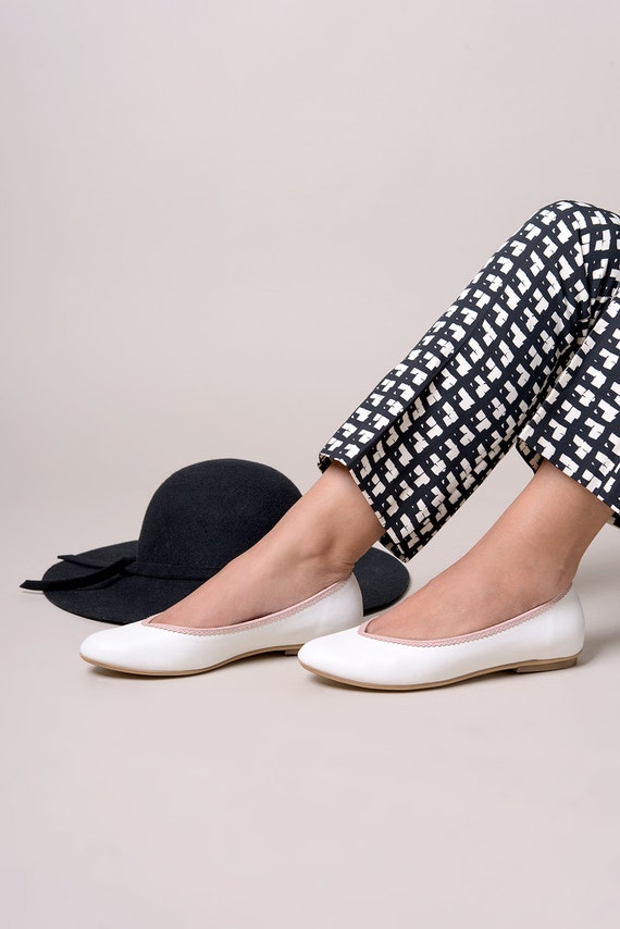 plain white ballet flats