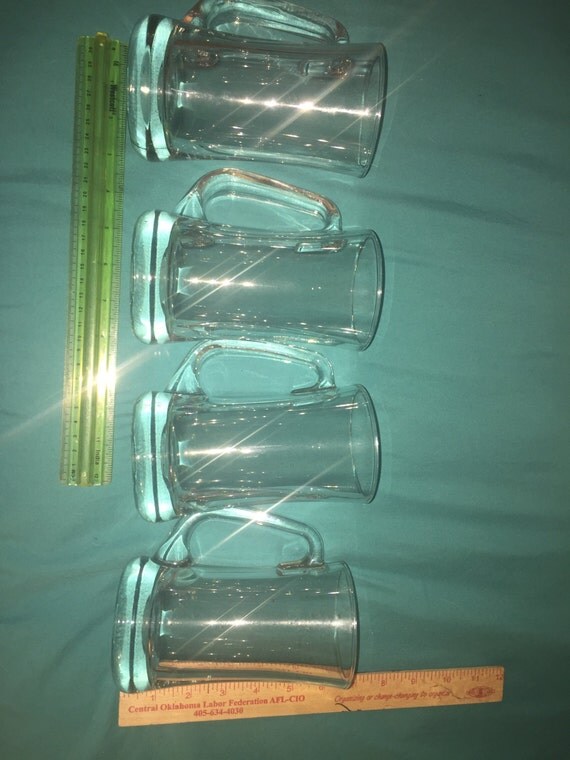 4 Glass Mugs Customized Permanent Vinyl Decal by DecalsAndIronOns