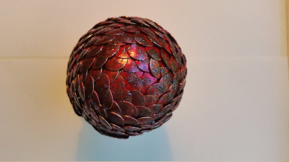 Red and black dragon egg by ProppCulture on Etsy