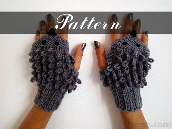 PATTERN Hedgehog gloves Instant download PDF Knitted gloves Fingerless gloves...