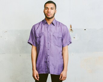 purple silk shirt men's