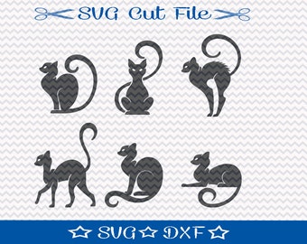 Black Cat SVG File / Cut File for Silhouette / Animal SVG / Kitty SVG File / Halloween svg