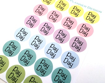 Planner Stickers Pastel Pay Day Circles