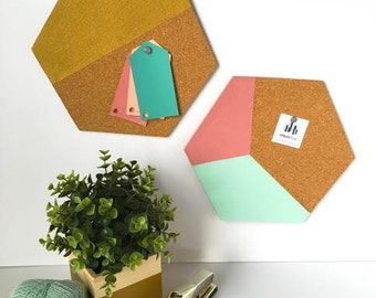 Hexagon Cork Boards - Custom Dorm Room Decor - Custom Color Cork Boards - Back to School - College Student Gift - Office Organization