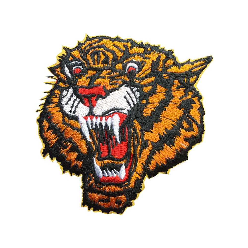 Tiger Face Patch Embroidered Iron On Patch Punk Patches 3529