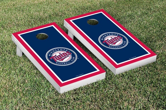 Minnesota Twins MLB Border Cornhole Set 2x4 Wood by SkipsGarage