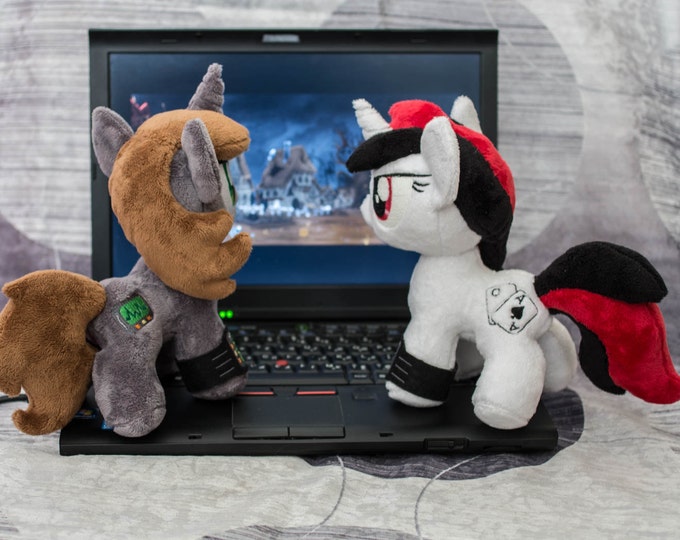 Plush Blackjack Fallout Equestria:Project Horizons Custom Chibi Pony 8 inches