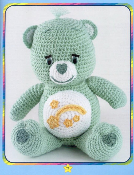 Care bear crochet pattern book soft toy by amazingpatternbooks