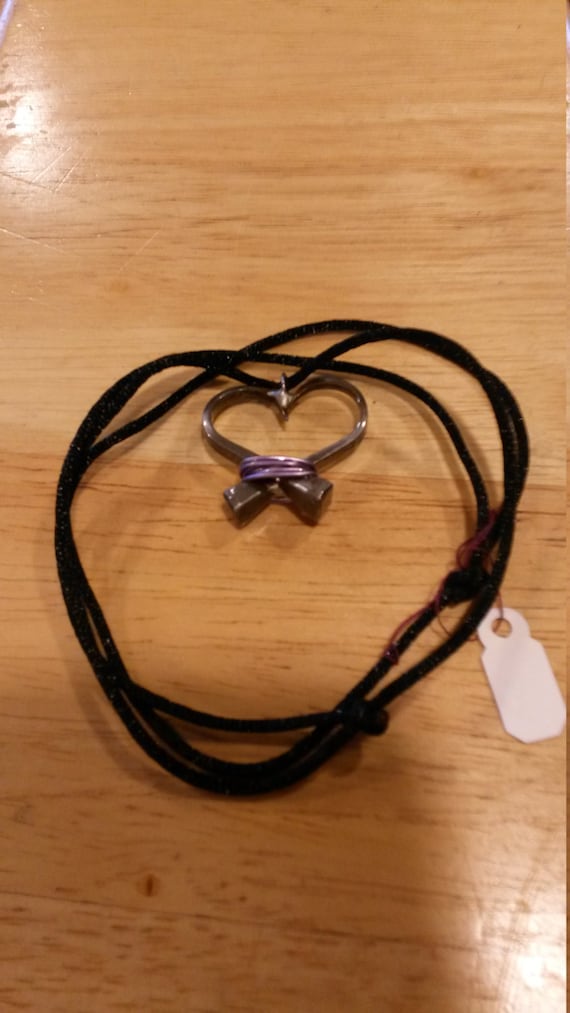 Horseshoe nail heart necklace