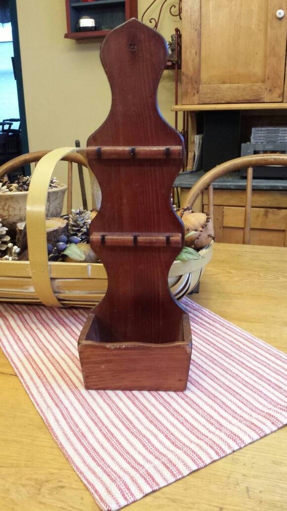Vintage Wooden souvenir spoon rack. Handcrafted in Vermont by