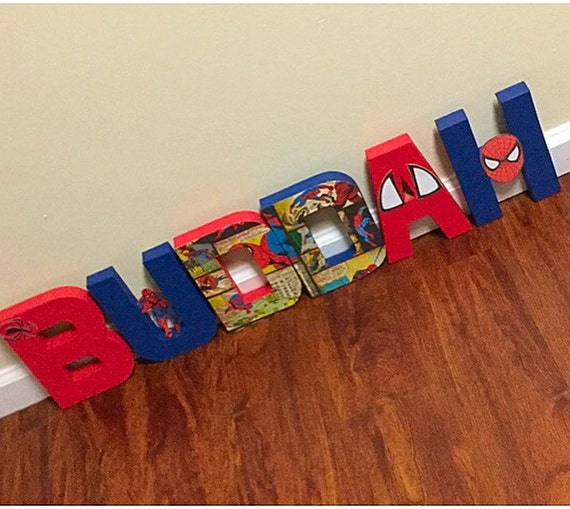 Spider-Man letters by KiddieKoala on Etsy