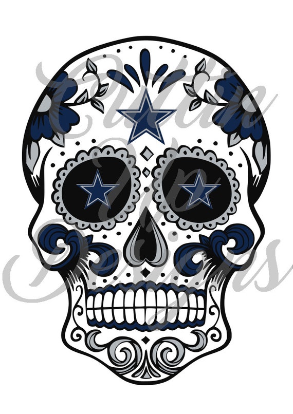 Dallas Cowboys Sugar Skull SVG for Cricut or by CuttinUpGifts