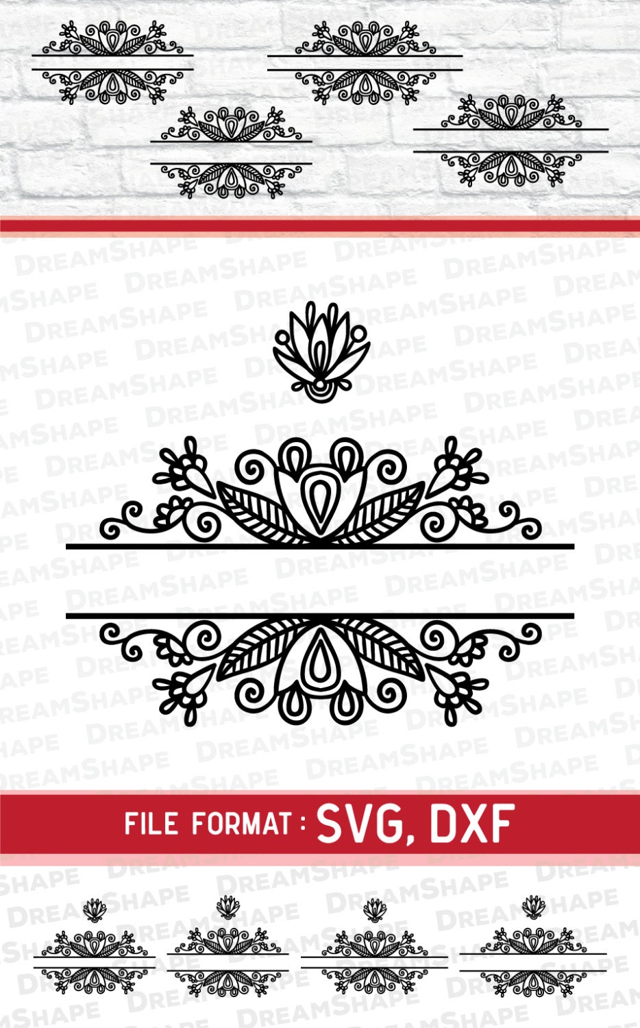 Download SVG Paisley Split Cut Files Vinyl Cutters Monogram Cricut