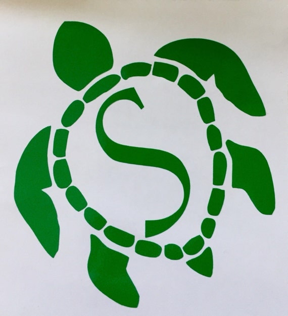 Download Items similar to Sea Turtle Monogram Car Decal on Etsy