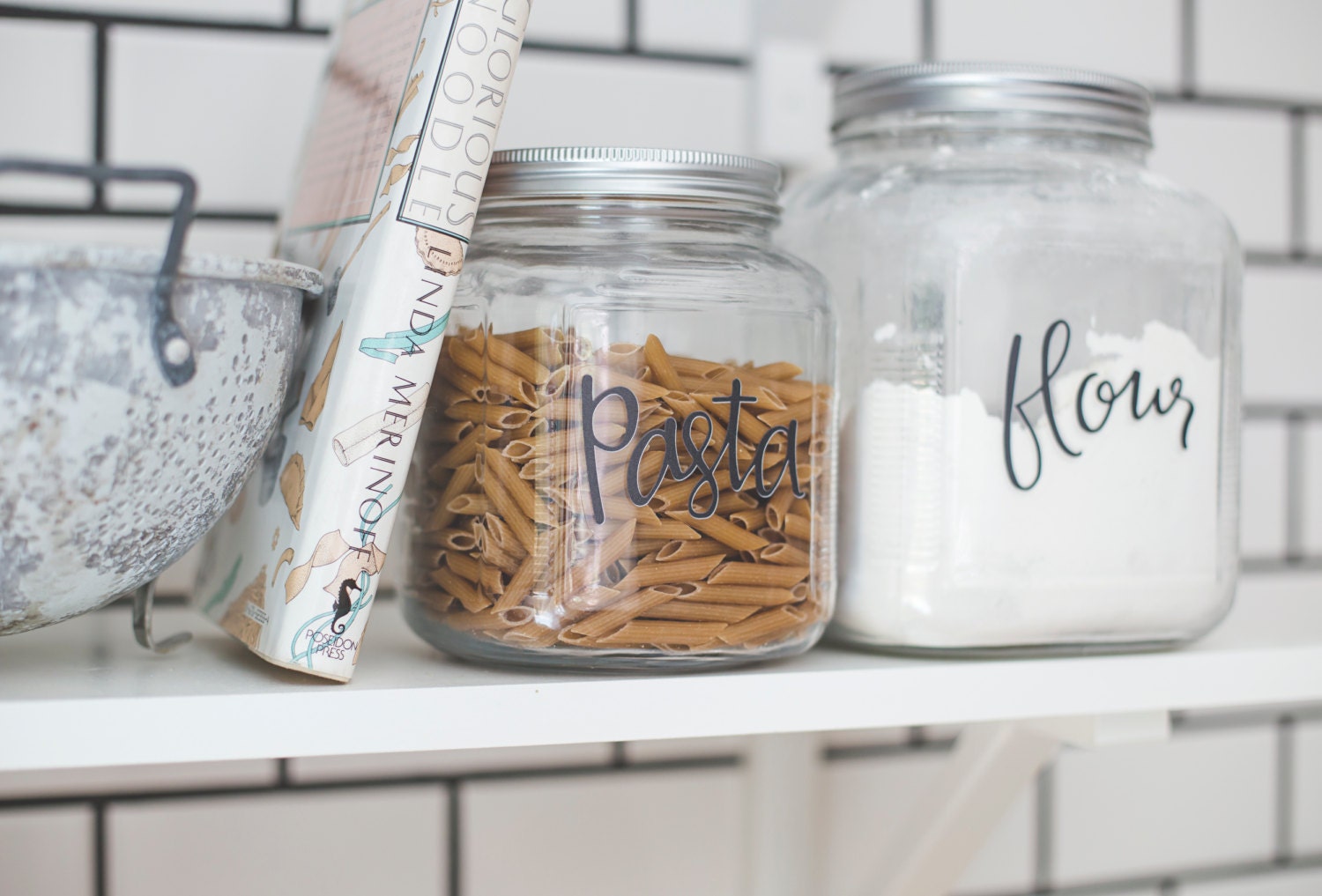 food canister labels kitchen pantry labels hand lettered