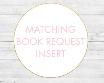 Matching Book Request Insert, Books For Baby, Digital File