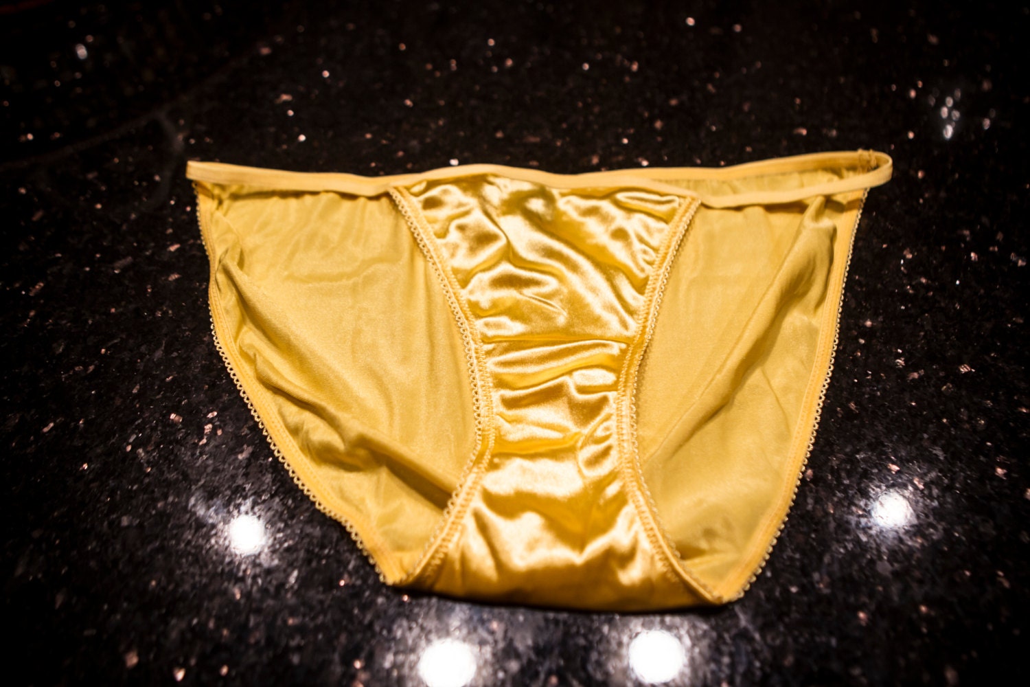 yellow satin pants