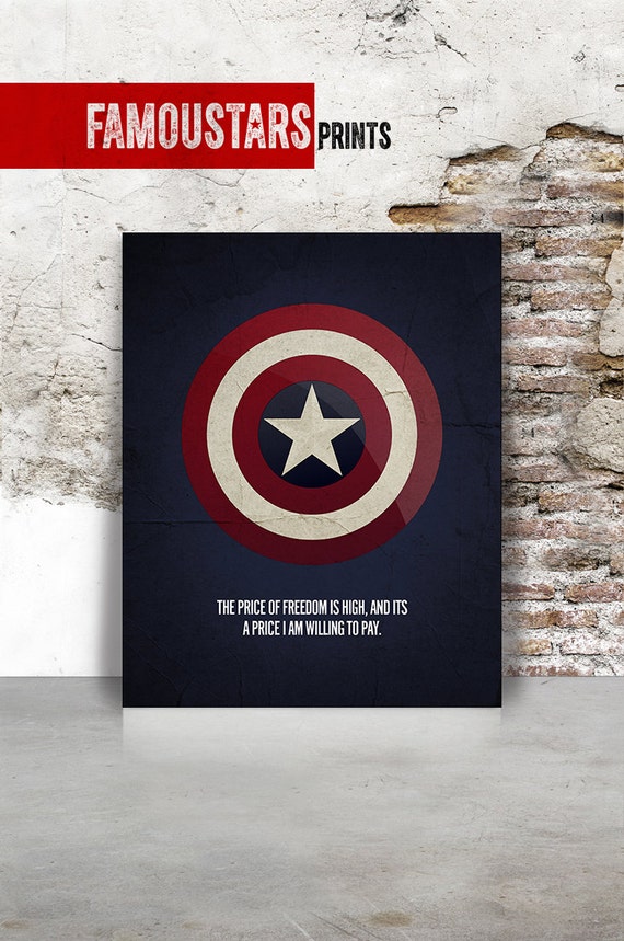 Captain America shield poster Captain America print