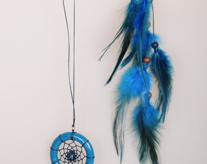 Blue Baby Mobile handmade exclusive Dreamcatcher bedroom Baby Mobiles bedding Blue DreamCatcher Dreamcatchers Christmas present blue balance