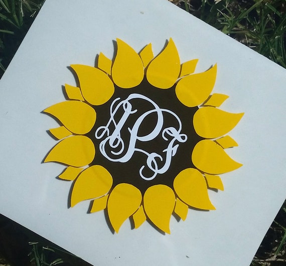 Download Sunflower Monogram Decal Sunflower Decal Monogram Flower