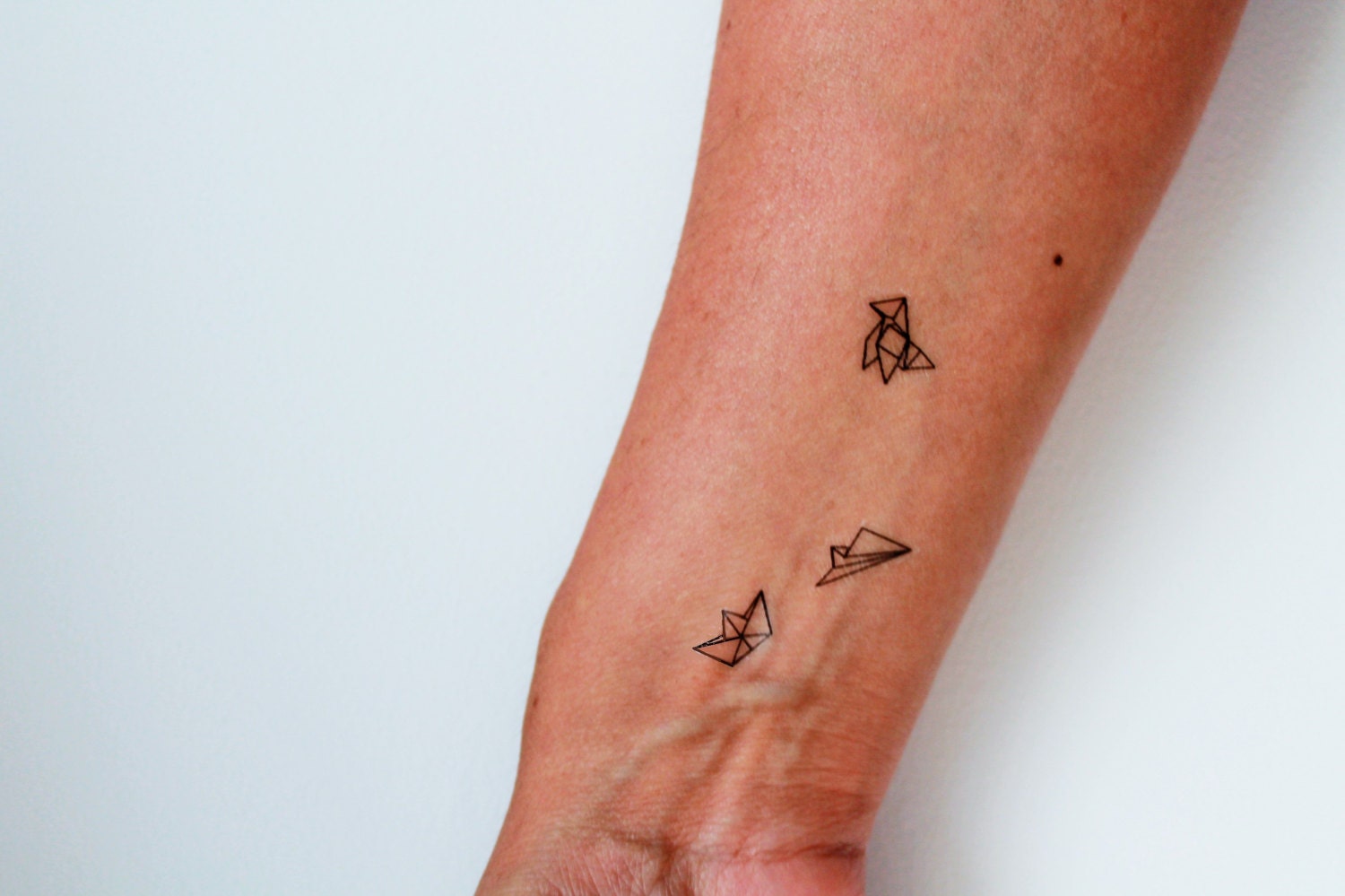 9 origami temporary tattoo / paper boat origami tattoo / paper