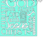 Items similar to Religious God Faith Jesus Subway Art Silhouette Cameo ...