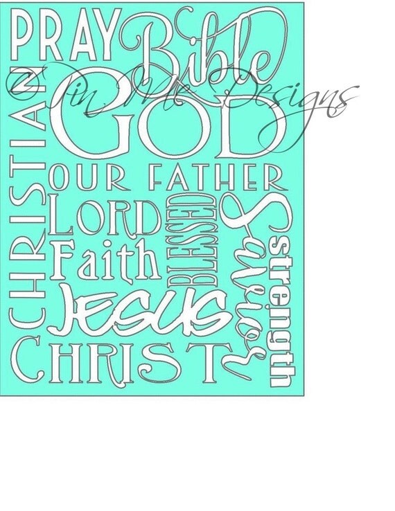 Items similar to Religious God Faith Jesus Subway Art Silhouette Cameo ...