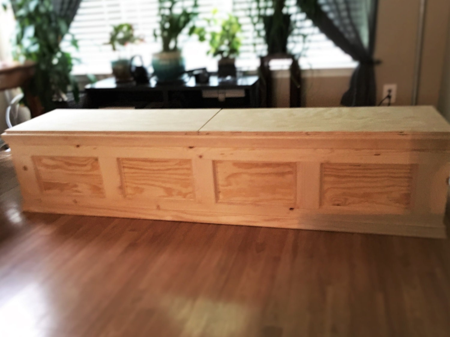 Custom Window Bench with Storage bare wood/unfinished