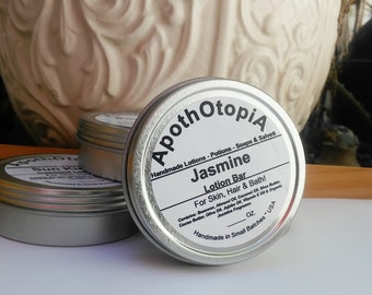 Jasmine Lotion Bar - Solid Lotion Balm, Old Fashioned & Non Greasy, Moisturizer, Body, Skin and Face Cream