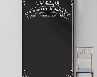 Personalized Chalkboard Banner Photo Booth Backdrop (MICPCHBP247)