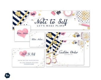 Shop banner - Etsy shop banner - Styled stock banner - Navy and gold styled stock - Styled photography - Styled mockup - Business branding